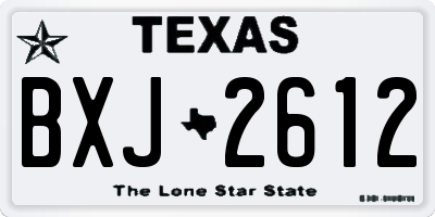 TX license plate BXJ2612