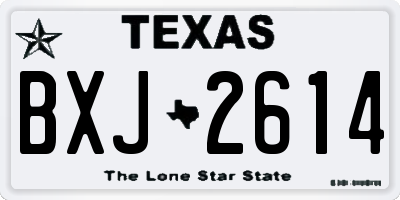 TX license plate BXJ2614
