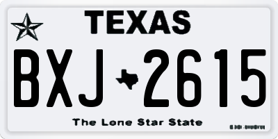 TX license plate BXJ2615