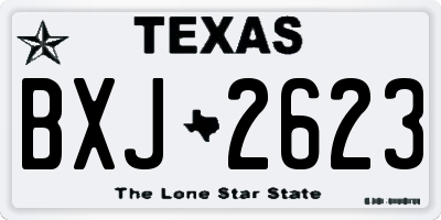 TX license plate BXJ2623