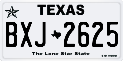 TX license plate BXJ2625