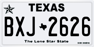 TX license plate BXJ2626