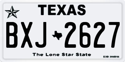 TX license plate BXJ2627
