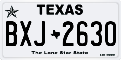 TX license plate BXJ2630