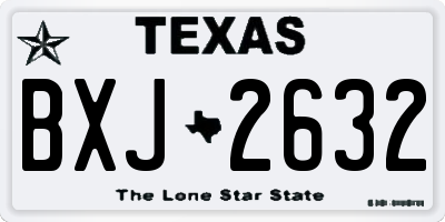 TX license plate BXJ2632