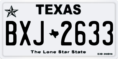 TX license plate BXJ2633
