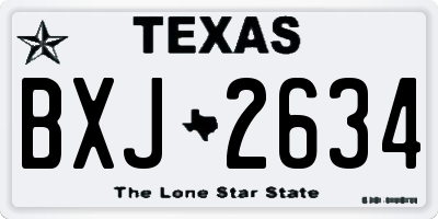 TX license plate BXJ2634