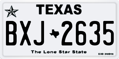 TX license plate BXJ2635