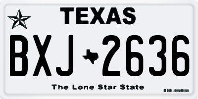 TX license plate BXJ2636