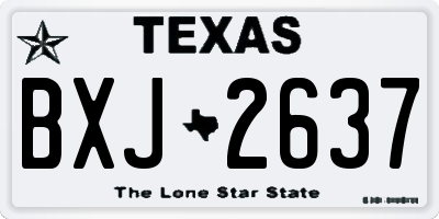 TX license plate BXJ2637