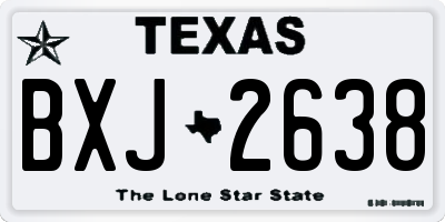 TX license plate BXJ2638