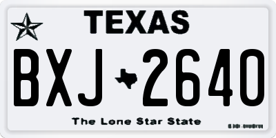 TX license plate BXJ2640