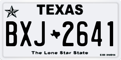 TX license plate BXJ2641