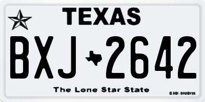TX license plate BXJ2642