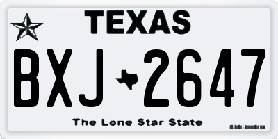 TX license plate BXJ2647