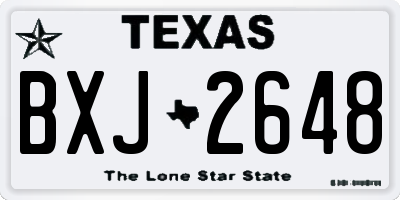 TX license plate BXJ2648