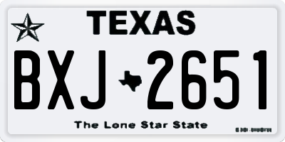 TX license plate BXJ2651