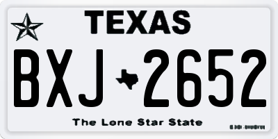 TX license plate BXJ2652