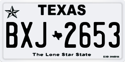 TX license plate BXJ2653