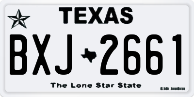 TX license plate BXJ2661
