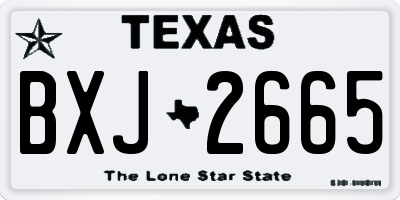 TX license plate BXJ2665