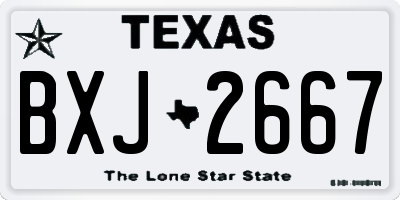 TX license plate BXJ2667