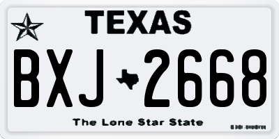 TX license plate BXJ2668