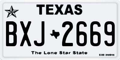 TX license plate BXJ2669