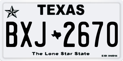 TX license plate BXJ2670