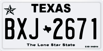 TX license plate BXJ2671
