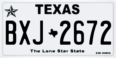 TX license plate BXJ2672