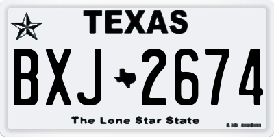 TX license plate BXJ2674