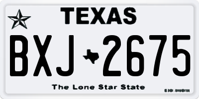 TX license plate BXJ2675