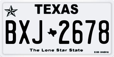 TX license plate BXJ2678