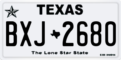 TX license plate BXJ2680