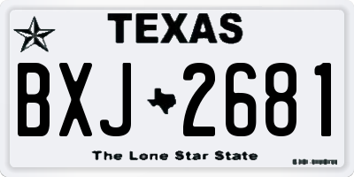TX license plate BXJ2681