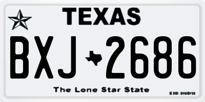 TX license plate BXJ2686
