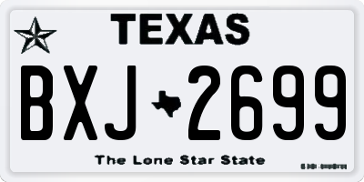 TX license plate BXJ2699