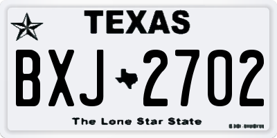 TX license plate BXJ2702