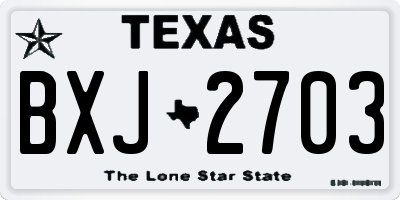 TX license plate BXJ2703