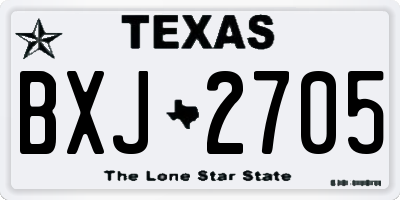 TX license plate BXJ2705