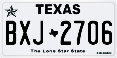 TX license plate BXJ2706