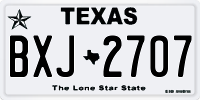 TX license plate BXJ2707