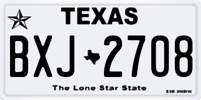 TX license plate BXJ2708