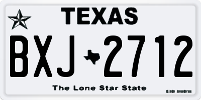 TX license plate BXJ2712