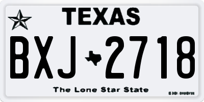 TX license plate BXJ2718