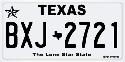 TX license plate BXJ2721