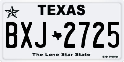 TX license plate BXJ2725