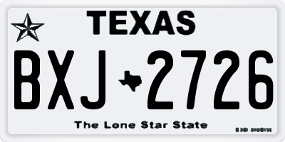 TX license plate BXJ2726