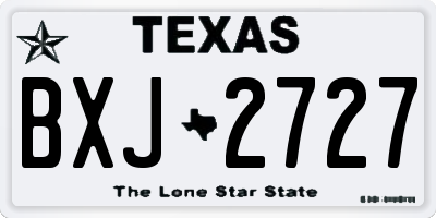TX license plate BXJ2727